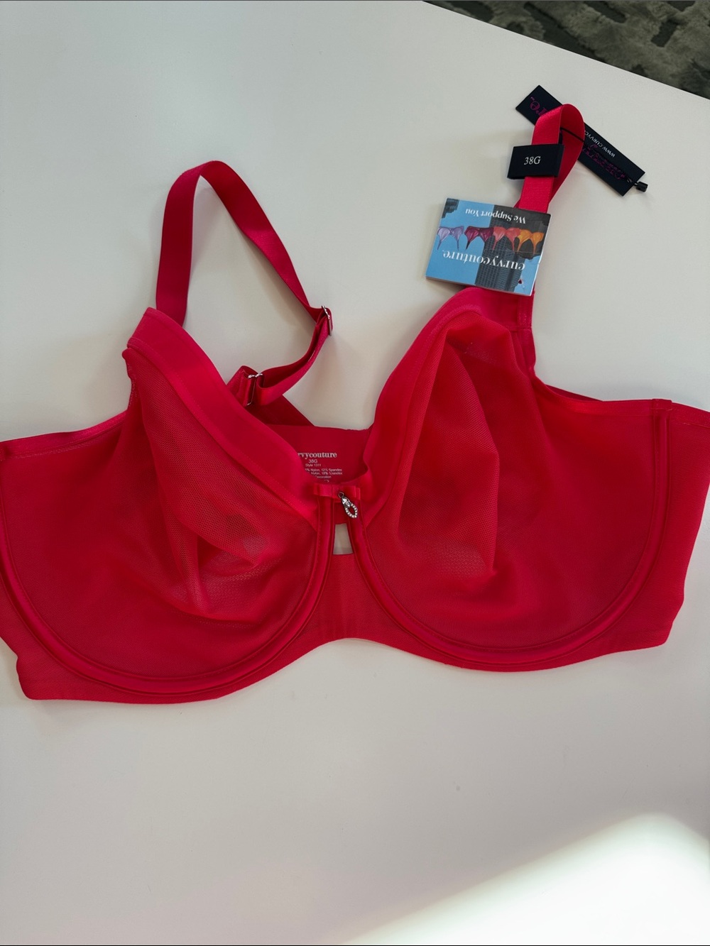 Curvy Couture Underwire Bra in Red